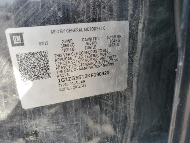 1G1ZG5ST2KF190920 - 2019 CHEVROLET MALIBU RS GRAY photo 12