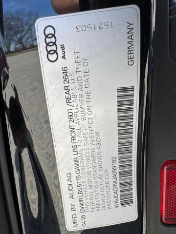 WAUC4CF5XJA099182 - 2018 AUDI S5 PRESTIGE 黑色 照片 10