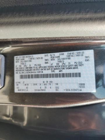 5LMCJ3D93HUL13514 - 2017 LINCOLN MKC RESERVE GRAY photo 12