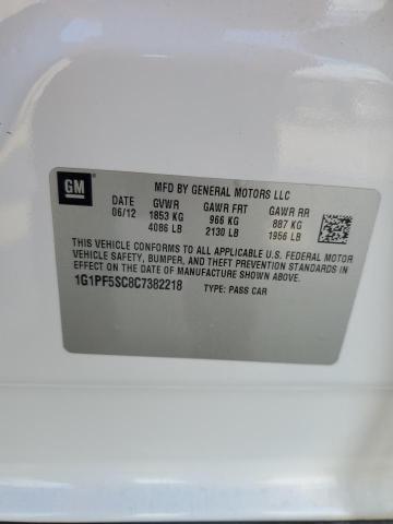 1G1PF5SC8C7382218 - 2012 CHEVROLET CRUZE LT 白色 照片 13