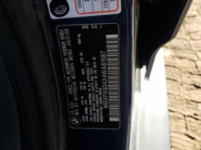 WBXPA934X4WA61587 - 2004 BMW X3 3.0I BLUE photo 13