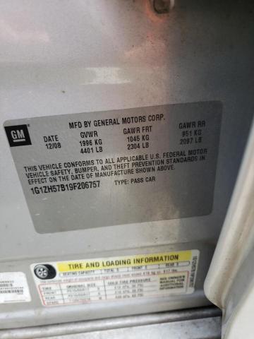 1G1ZH57B19F206757 - 2009 CHEVROLET MALIBU 1LT 银色 照片 12