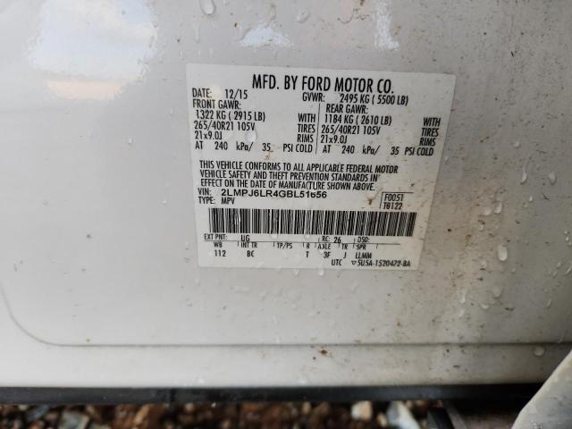 2LMPJ6LR4GBL51656 - 2016 LINCOLN MKX RESERVE WHITE photo 14