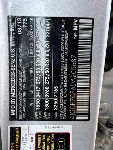 4JGDF7CE6DA205687 - 2013 MERCEDES-BENZ GL 450 4MATIC SILVER photo 10