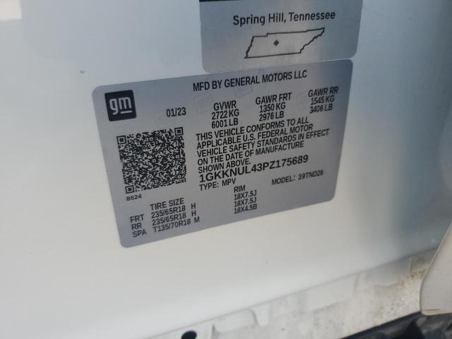 1GKKNUL43PZ175689 - 2023 GMC ACADIA SLT WHITE photo 14