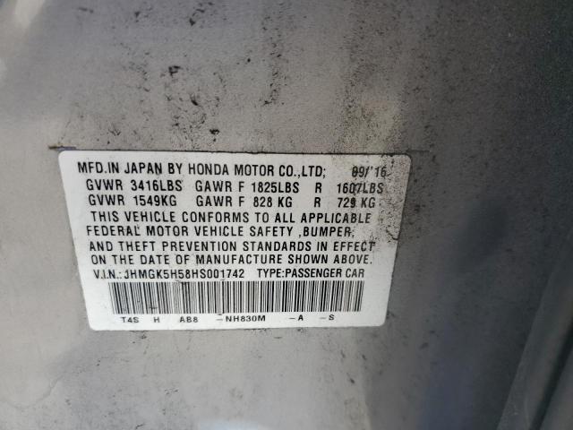 JHMGK5H58HS001742 - 2017 HONDA FIT LX SILVER photo 13