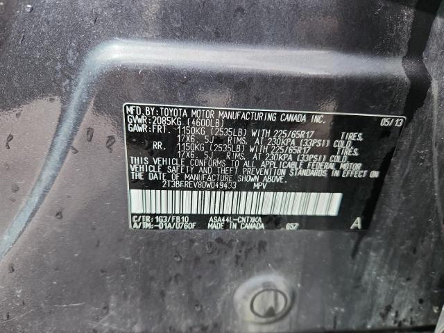 2T3BFREV8DW049433 - 2013 TOYOTA RAV4 LE GRAY photo 13