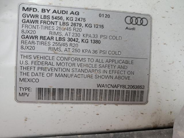 WA1CNAFY8L2063853 - 2020 AUDI Q5 PRESTIGE WHITE photo 13