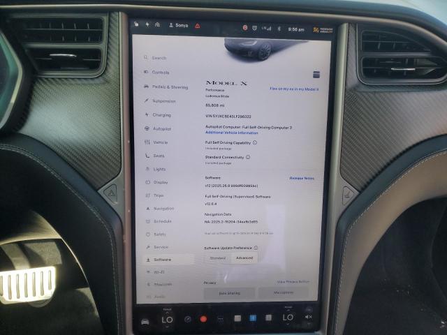 5YJXCBE43LF298322 - 2020 TESLA MODEL X 黑色 照片 9