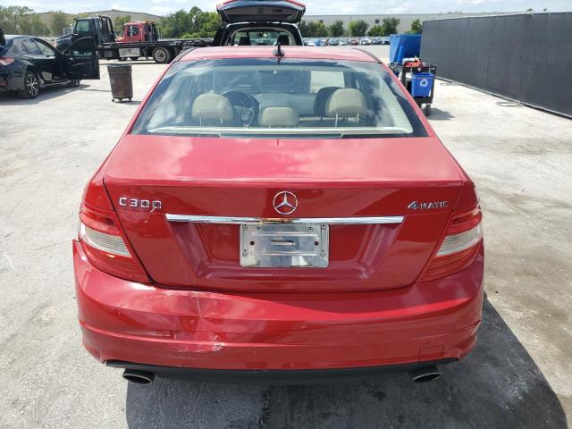 WDDGF8BB1BR138550 - 2011 MERCEDES-BENZ C 300 4MATIC RED photo 6
