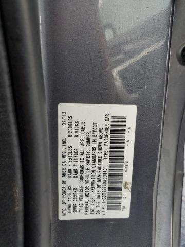 1HGCT2B85DA006431 - 2013 HONDA ACCORD EXL GRAY photo 12