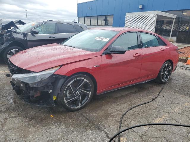 KMHLR4AFXNU359820 - 2022 HYUNDAI ELANTRA N LINE RED photo 1