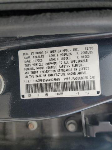 1HGCM66526A028085 - 2006 HONDA ACCORD EX 灰色 照片 10