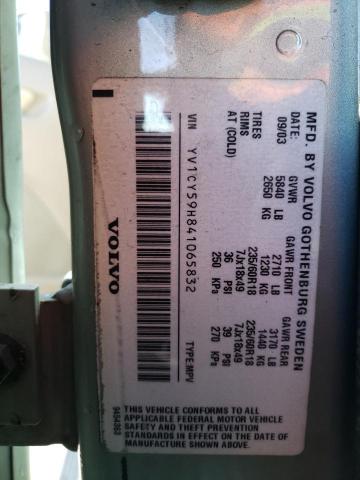 YV1CY59H841065832 - 2004 VOLVO XC90 SILVER photo 12