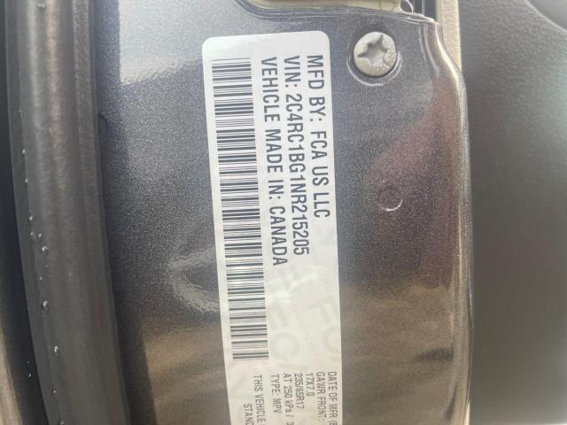 2C4RC1BG1NR215205 - 2022 CHRYSLER PACIFICA TOURING L Boz foto 10