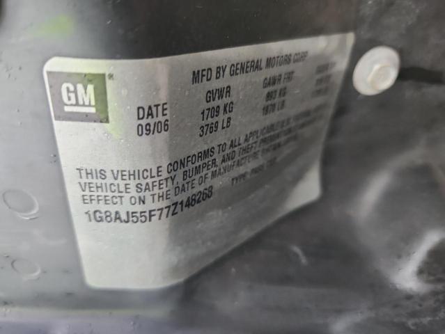 1G8AJ55F77Z148268 - 2007 SATURN ION LEVEL 2 Սև լուսանկար 12