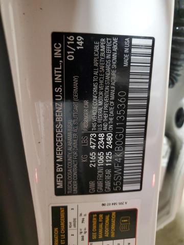 55SWF4KB0GU135360 - 2016 MERCEDES-BENZ C 300 4MATIC WHITE photo 12