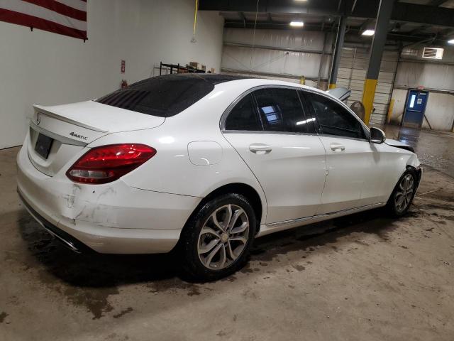 55SWF4KB0GU135360 - 2016 MERCEDES-BENZ C 300 4MATIC WHITE photo 3