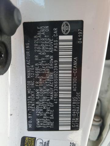 4T1BE32K65U023949 - 2005 TOYOTA CAMRY LE თეთრი ფოტო 13