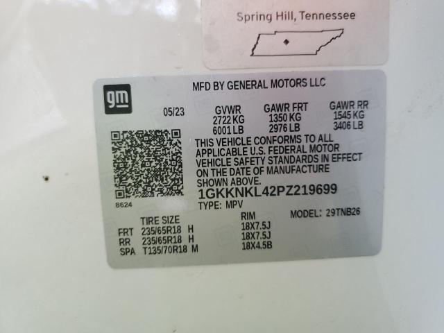 1GKKNKL42PZ219699 - 2023 GMC ACADIA SLE WHITE photo 13