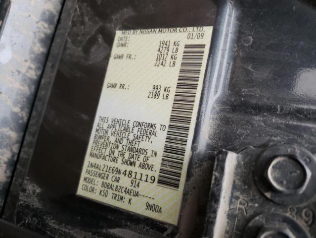 1N4AL21E69N481119 - 2009 NISSAN ALTIMA 2.5 GRAY photo 12