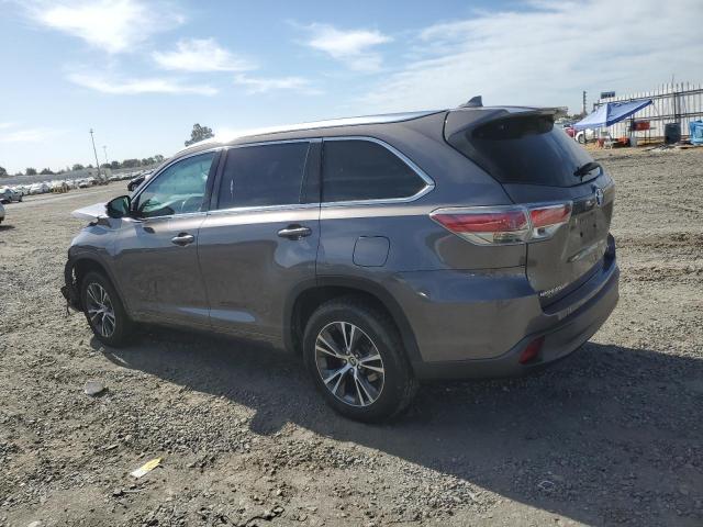 5TDKKRFH3GS135095 - 2016 TOYOTA HIGHLANDER XLE GRAY photo 2