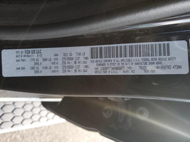 1C6SRFFTXKN868877 - 2019 RAM 1500 BIG HORN/LONE STAR BLACK photo 12