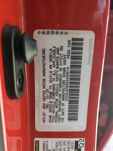 5Y2SL63885Z450874 - 2005 PONTIAC VIBE RED photo 12