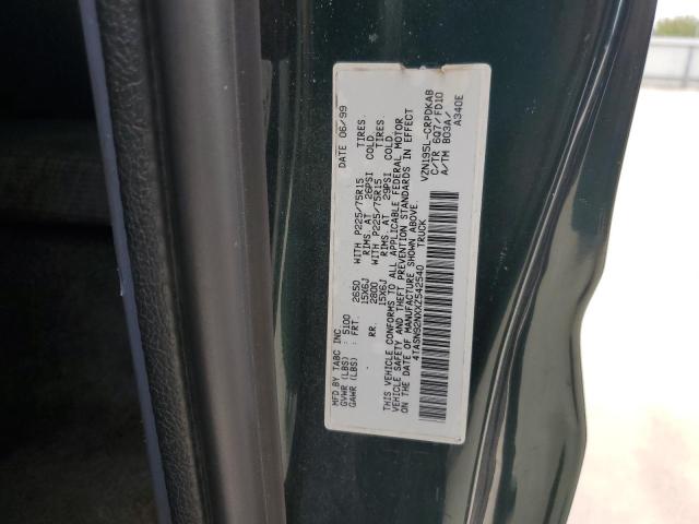 4TASN92NXXZ542540 - 1999 TOYOTA TACOMA XTRACAB PRERUNNER მწვანე ფოტო 12