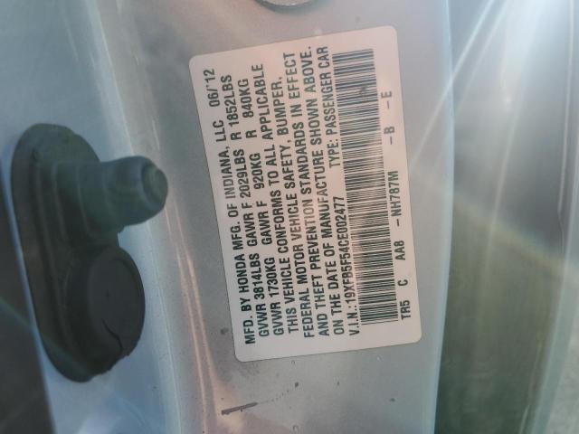 19XFB5F54CE002477 - 2012 HONDA CIVIC NATURAL GAS GRAY photo 12