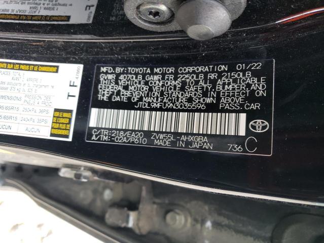 JTDL9MFU9N3035596 - 2022 TOYOTA PRIUS LE BLACK photo 12