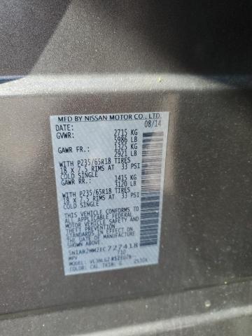 5N1AR2MM2EC727418 - 2014 NISSAN PATHFINDER S GRAY photo 13