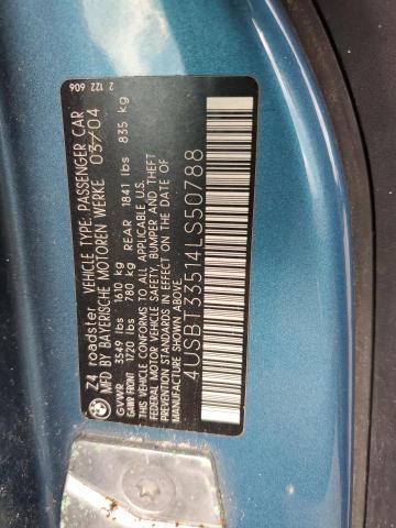 4USBT33514LS50788 - 2004 BMW Z4 2.5 Azul foto 12