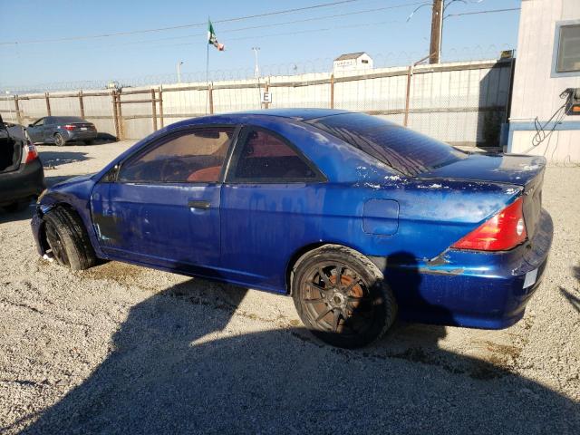 1HGEM22154L067940 - 2004 HONDA CIVIC DX VP BLUE photo 2