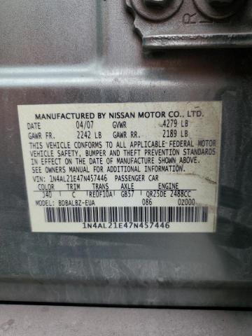 1N4AL21E47N457446 - 2007 NISSAN ALTIMA 2.5 GREEN photo 12