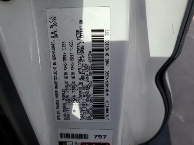 3TYRZ5CN3LT001876 - 2020 TOYOTA TACOMA ACCESS CAB Ақ фото 12