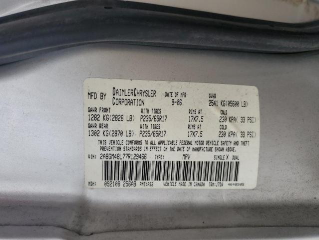 2A8GM48L77R129466 - 2007 CHRYSLER PACIFICA ვერცხლისფერი ფოტო 13