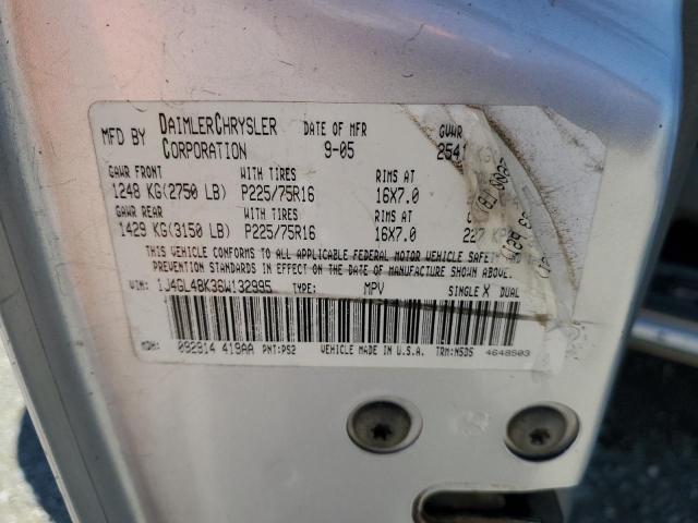 1J4GL48K36W132995 - 2006 JEEP LIBERTY SPORT 银色 照片 12