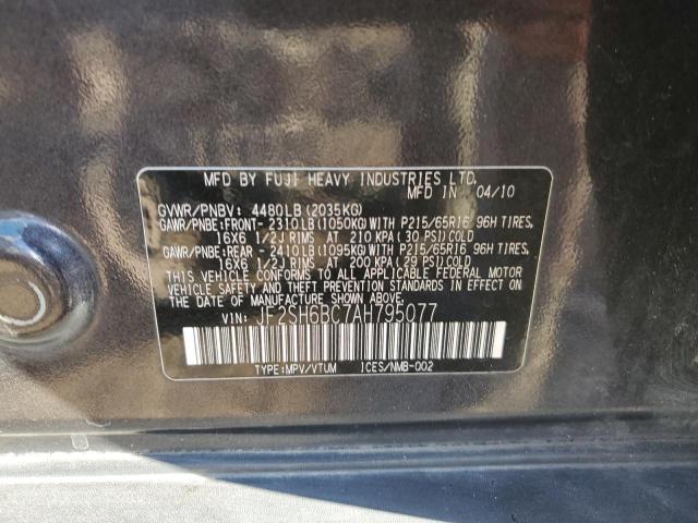 JF2SH6BC7AH795077 - 2010 SUBARU FORESTER XS GRAY photo 13