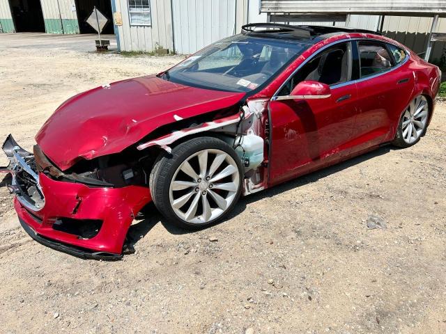 5YJSA1E42FF114101 - 2015 TESLA MODEL S أحمر صورة 2