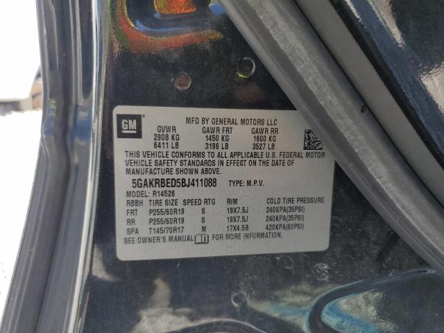 5GAKRBED5BJ411088 - 2011 BUICK ENCLAVE CXL BLACK photo 13