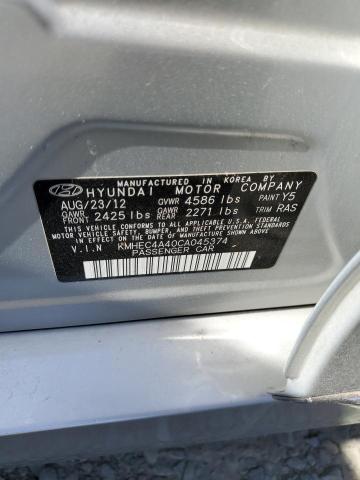 KMHEC4A40CA045374 - 2012 HYUNDAI SONATA HYBRID SILVER photo 12