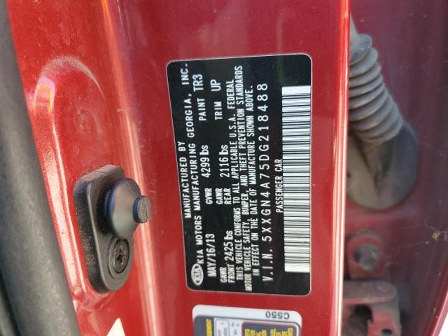 5XXGN4A75DG218488 - 2013 KIA OPTIMA EX წითელი ფოტო 12