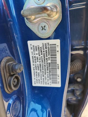 19XFB2F59EE078956 - 2014 HONDA CIVIC LX BLUE photo 13