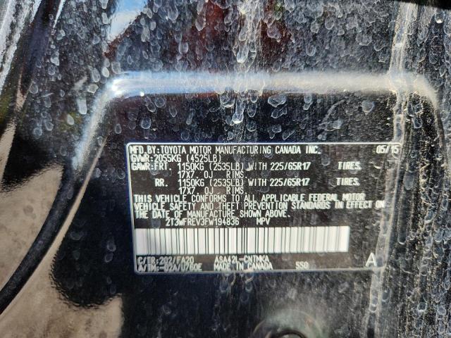 2T3WFREV3FW194836 - 2015 TOYOTA RAV4 XLE BLACK photo 13