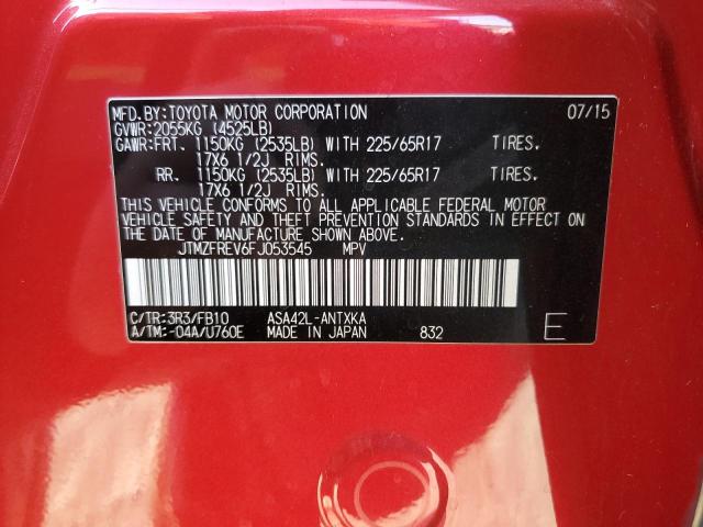 JTMZFREV6FJ053545 - 2015 TOYOTA RAV4 LE BLACK photo 13