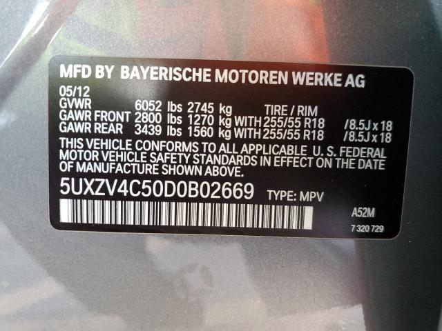 5UXZV4C50D0B02669 - 2013 BMW X5 XDRIVE35I Boz foto 13