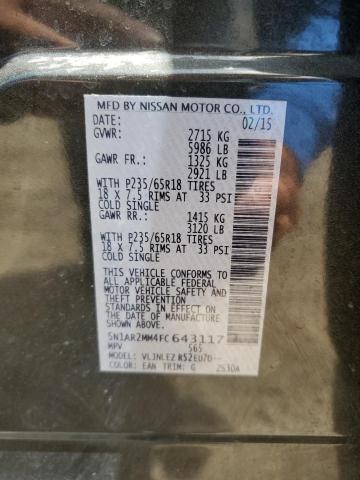 5N1AR2MM4FC643117 - 2015 NISSAN PATHFINDER S GREEN photo 13