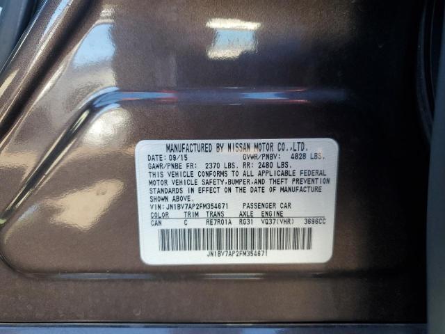 JN1BV7AP2FM354671 - 2015 INFINITI Q50 BASE Շագանակագույն լուսանկար 12