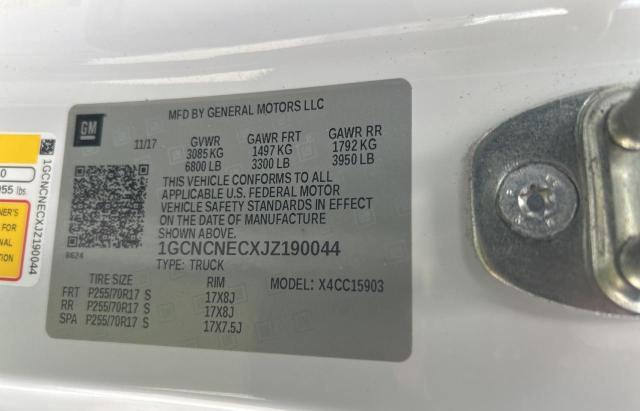 1GCNCNECXJZ190044 - 2018 CHEVROLET SILVERADO C1500 WHITE photo 10